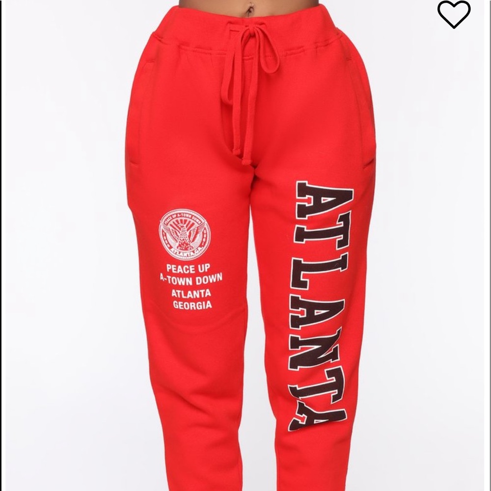 red “atlanta” sweats